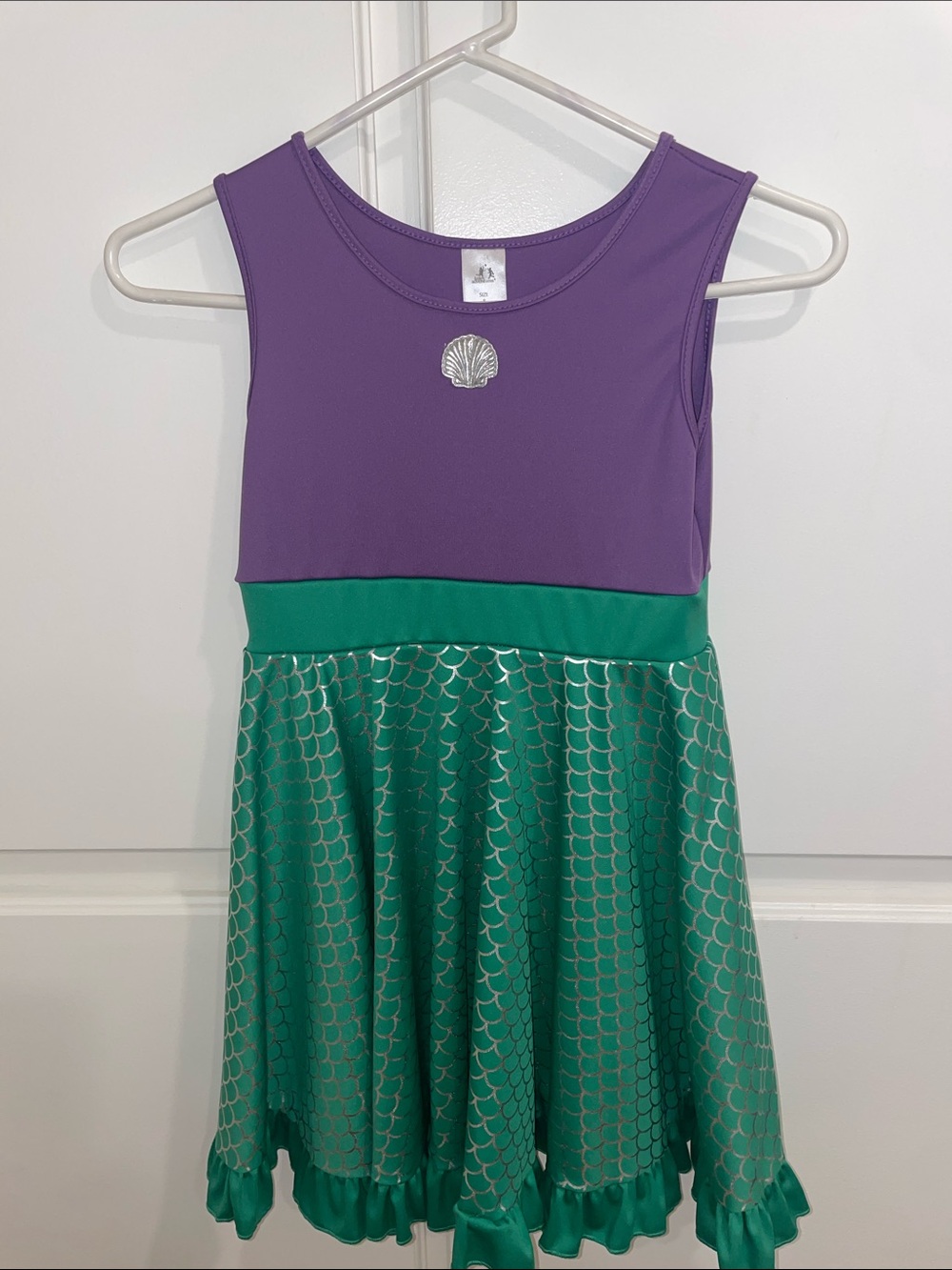 Little Adventures Purple and Green Mermaid Dress with Shell Accent size 8